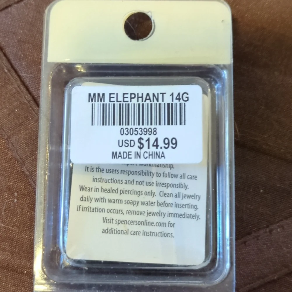 Pierced Nation 9/16 14 Gauge Elephant Nipple Rings 2pk Silver Tone - 14g New - Picture 3 of 4